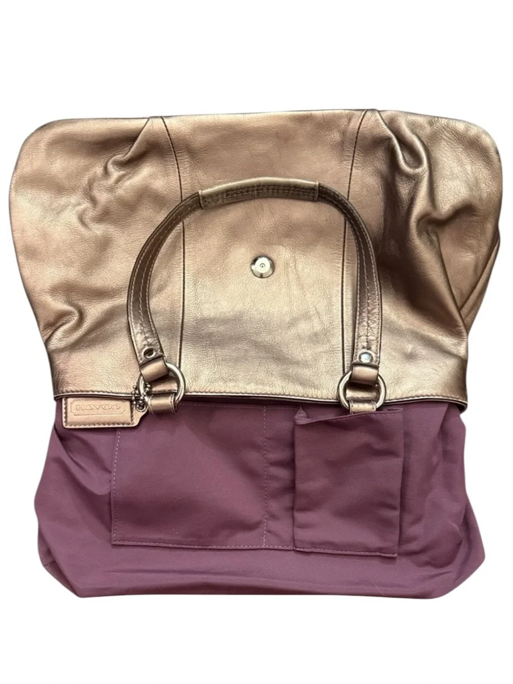 Coach Soho Buckle Hobo Bronze Metallic Leather Shoulder Bag F18751 Y2K